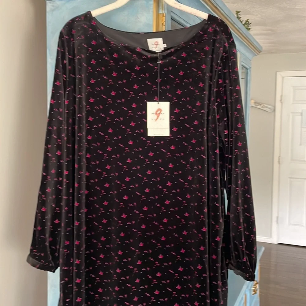 the nines by hatch floral dress velvet swing floral dress XL - Picture 5 of 7